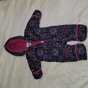 Columbia Winter Down Baby Bunting Size 3-6 Months Pink and Purple Snowfl…
